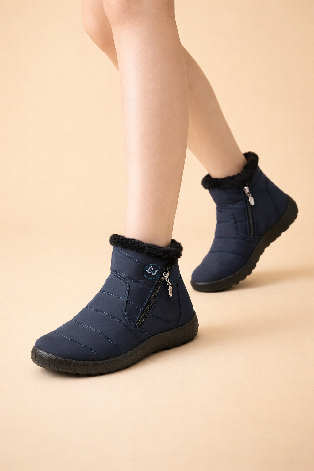 Women's non-slip waterproof winter snow boots, warm and cozy with convenient side zip.