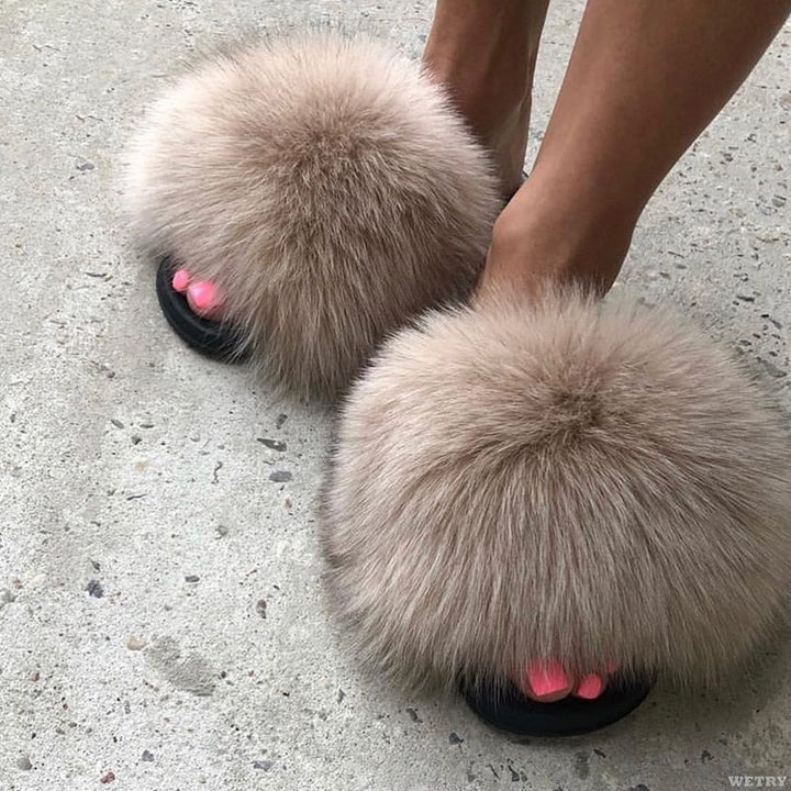 Black women's fashionable open toe slide sandals. Soft, comfortable slippers for casual indoor & outdoor use.