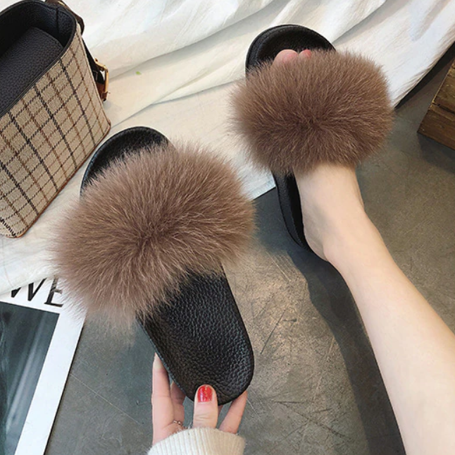 Grey women's comfy open toe slide sandals. Ideal for relaxation, these casual slippers are perfect indoors & out.