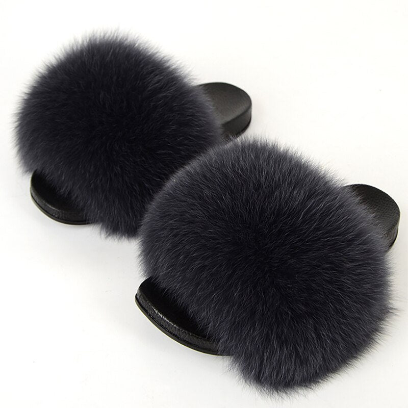 Soft, cozy women's open toe slide sandals. Plush comfort slippers for relaxation, perfect for indoor & outdoor.