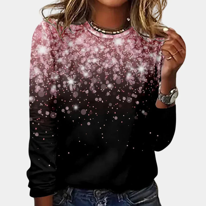 Stylish women's snowflake sweater, ideal for festive holiday fashion.