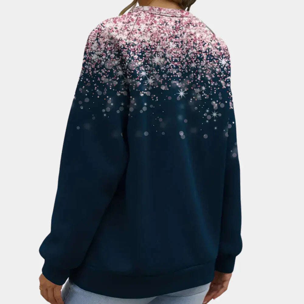 Warm and comfortable long sleeve snowflake knit, a must-have winter top.