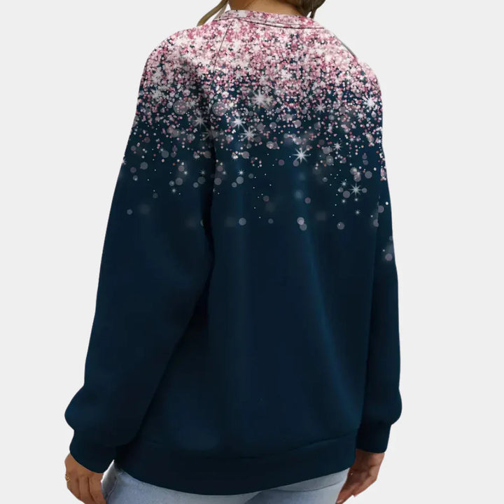 Warm and comfortable long sleeve snowflake knit, a must-have winter top.