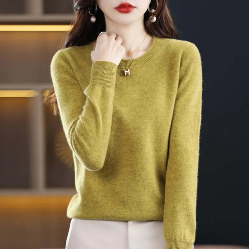 Versatile women's soft sweater, elegant for casual occasions or dressed up ensembles.