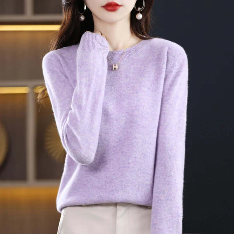 Elegant comfort women's long sleeve jumper, versatile for stylish soft wear.