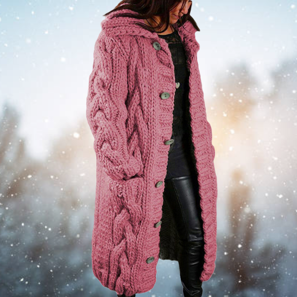 Women's cozy soft knit cardigan, perfect for layering & everyday comfort and style.