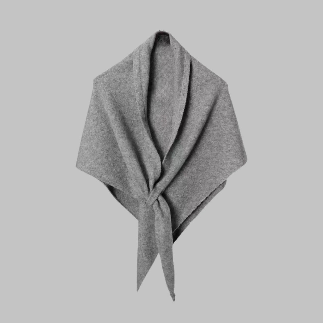 Women's striped triangle shawl. Cozy and versatile fashion wrap.