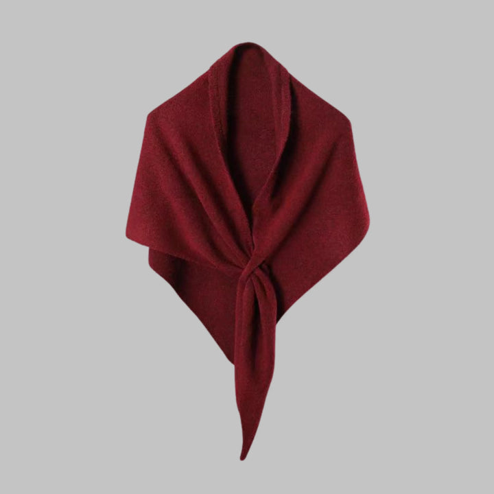 Women's triangle striped shawl. Elegant and cozy wrap, a versatile layering fashion accessory.