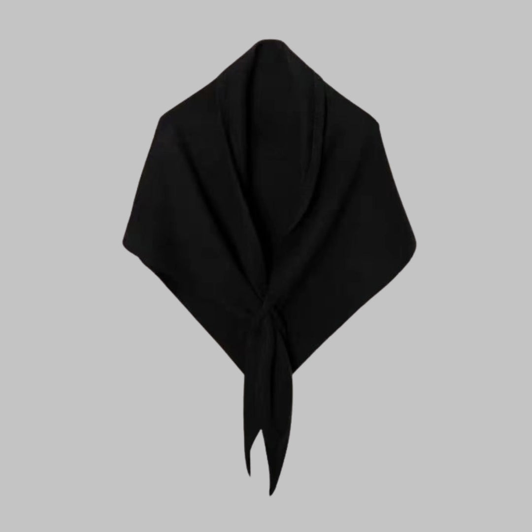 Soft & cozy women's striped triangle shawl. Elegant wrap for versatile fashion layering.