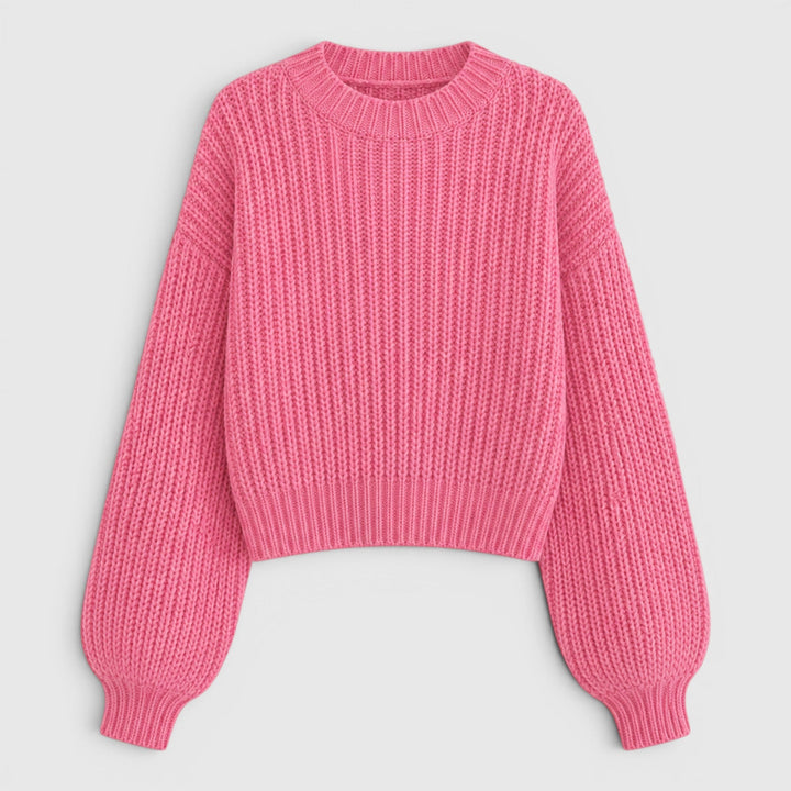 Practical women's cozy knit cardigan, a warm and comfortable sweater for autumn & winter wear.