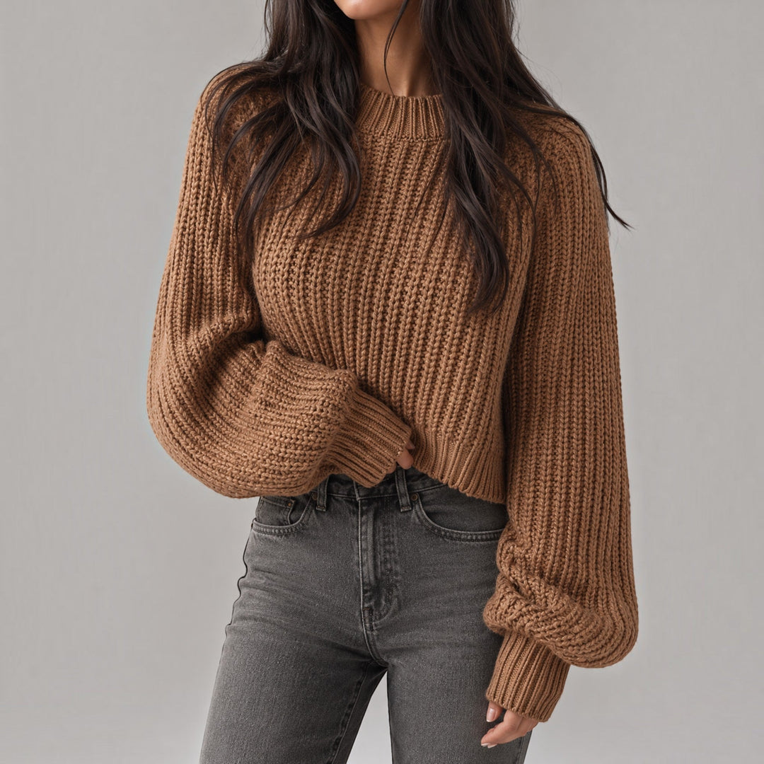 Chic women's oversized thick knit cardigan, a warm and cozy sweater for autumn & winter fashion.
