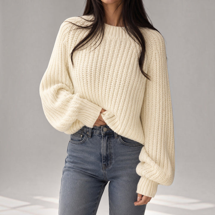 Warm women's thick knit cardigan sweater, cozy and comfortable for chilly autumn & winter days.
