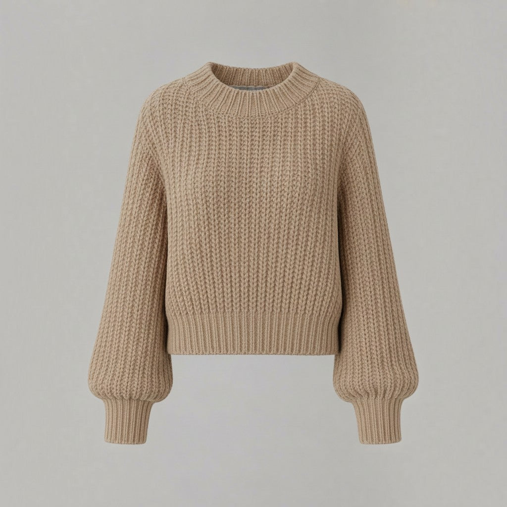 Trendy women's thick knit cardigan sweater, offering cozy warmth and style for autumn & winter fashion.