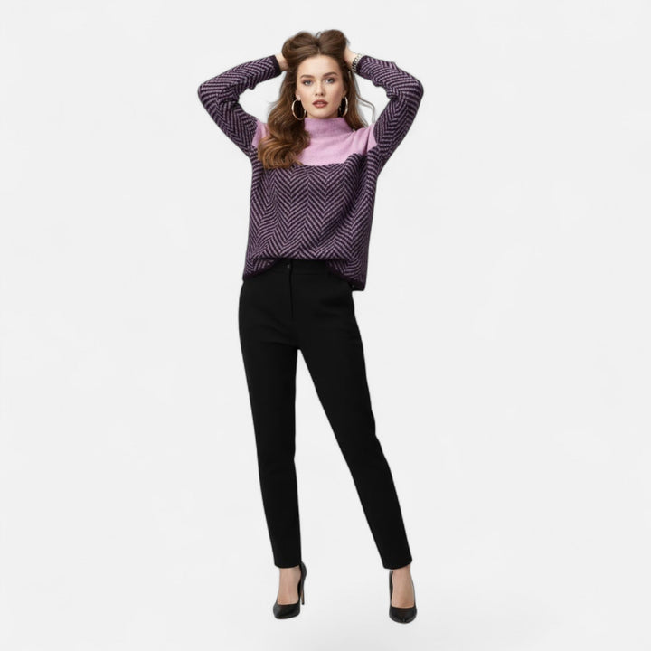 Comfortable women's cozy turtleneck, a must-have winter sweater for layering.