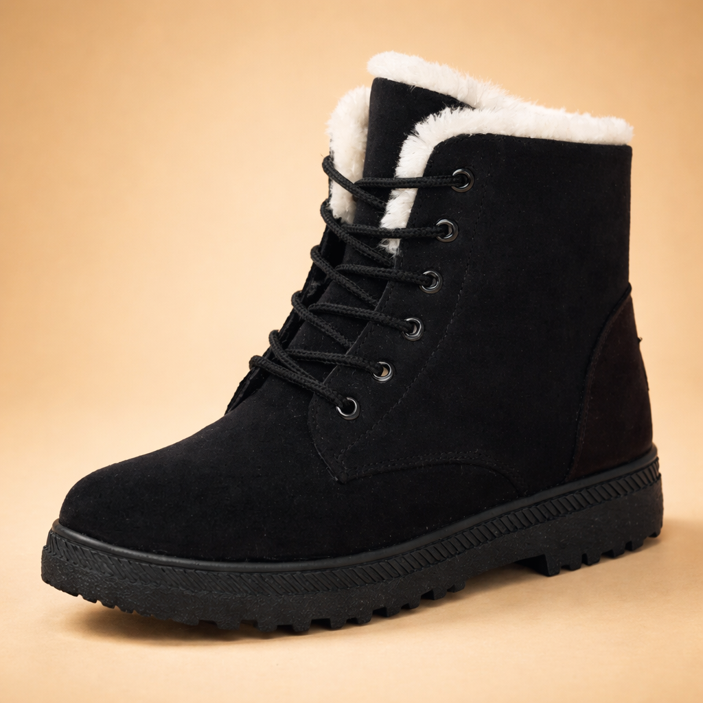 Fashionable women's winter ankle boots. Warm lace-up style, great for everyday adventures in cold weather.