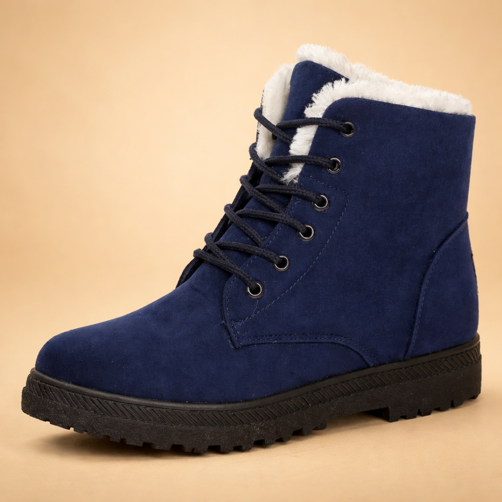Cozy warm women's ankle winter boots. Stylish and practical footwear for cold weather, perfect everyday wear.