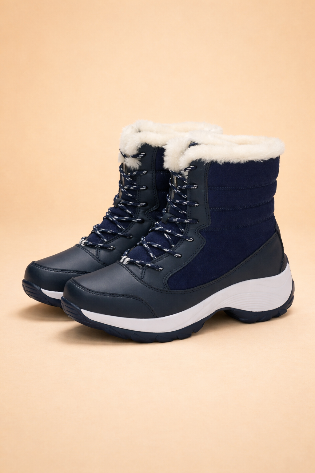 Trendy women's platform ankle boots, combining height & winter fashion for cozy style.