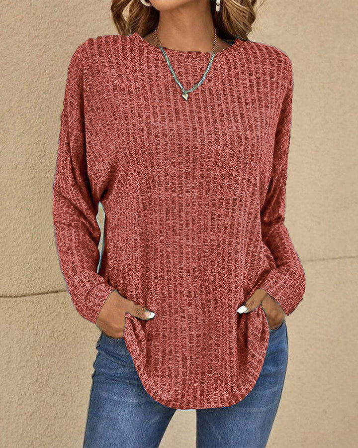 Versatile women's basic top, perfect as a layering piece for fall fashion.