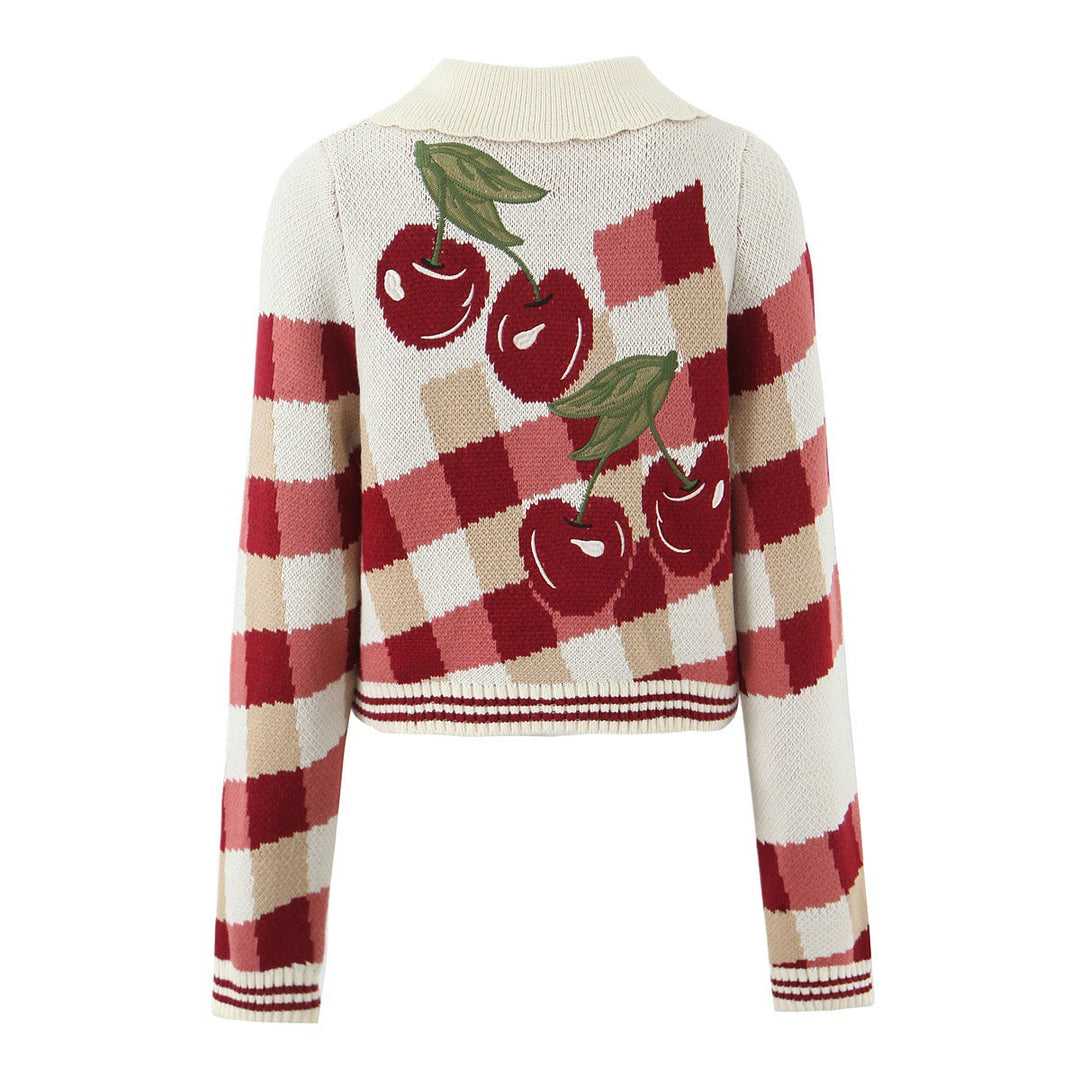 Elegant women's cropped jacket with a repeating cherry blossom floral print, ideal for chic outfits.