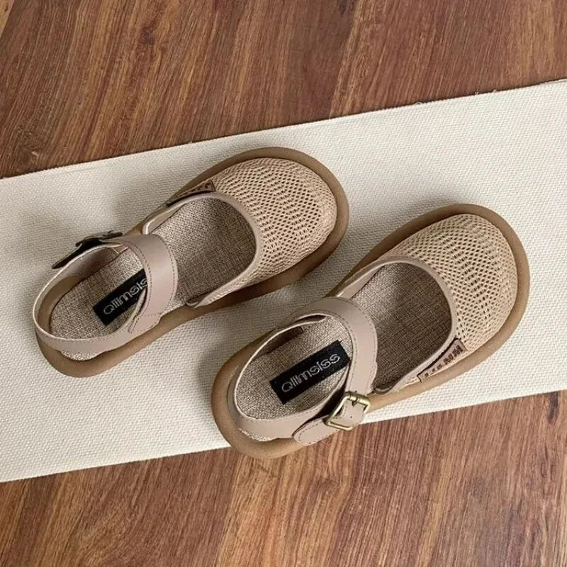 Everyday women's closed-toe wide-fit sandals with a supportive cushioned sole and adjustable buckle footwear.