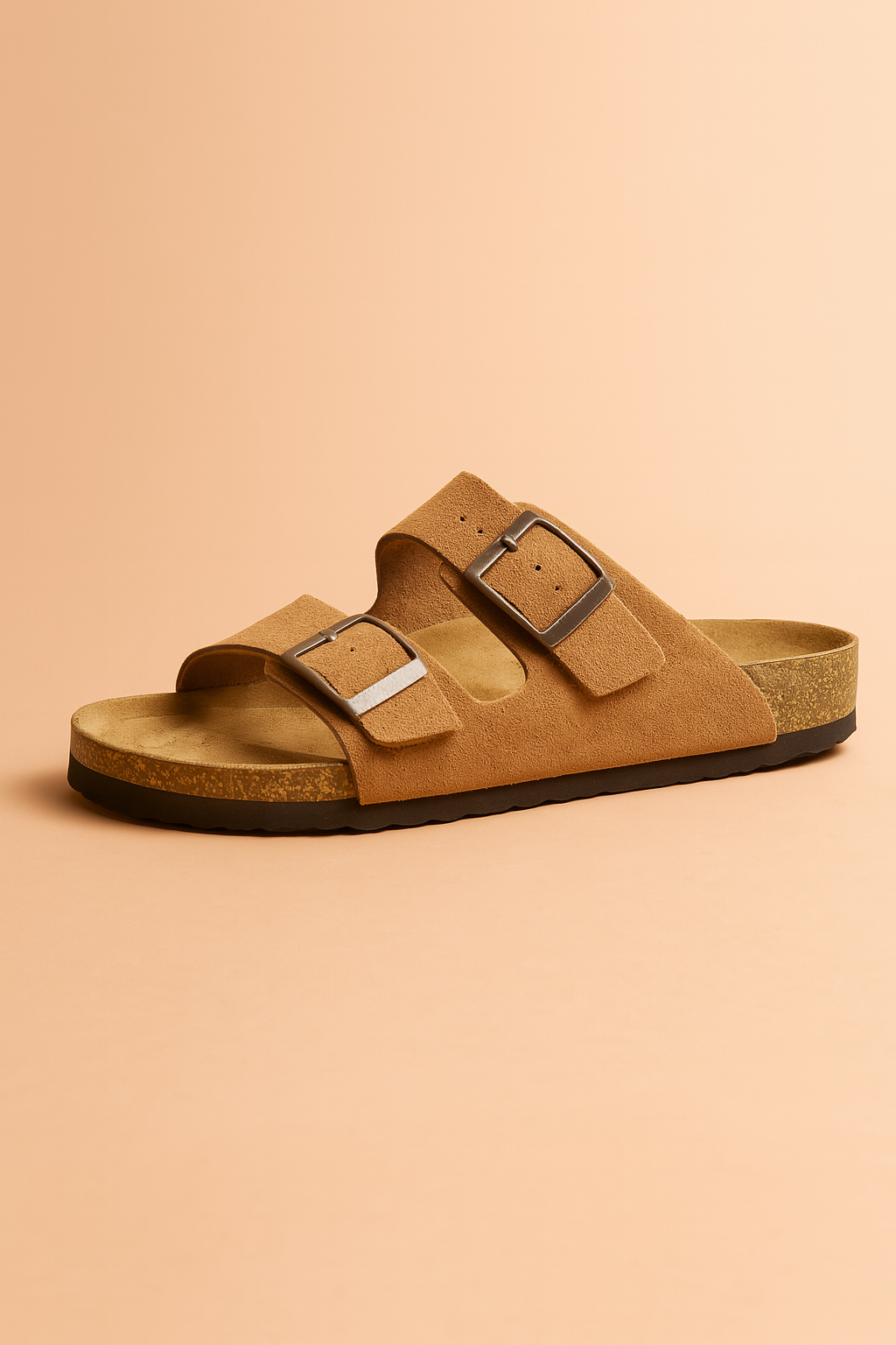 Stylish women's double buckle slides. Casual open-toe sandals for summer fashion & daily wear.
