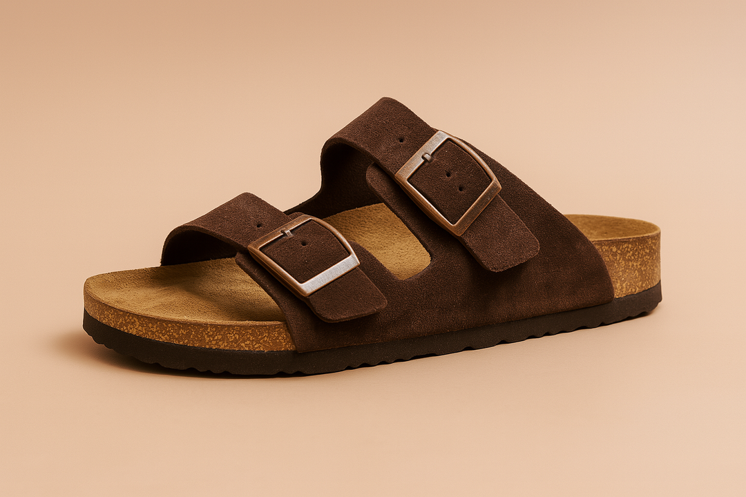 Everyday women's double buckle slides. Comfortable casual sandals with adjustable straps, perfect for summer.