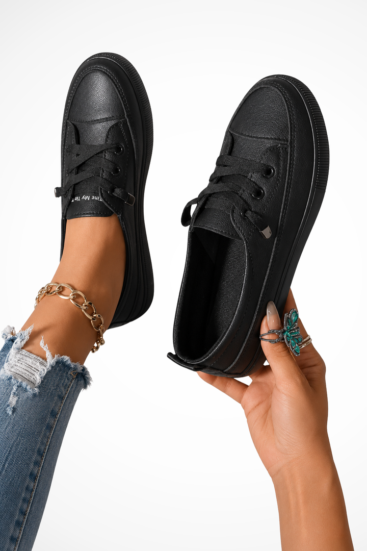 Chic women's slip-on sneakers, essential casual footwear for spring and summer fashion. Easy to wear.