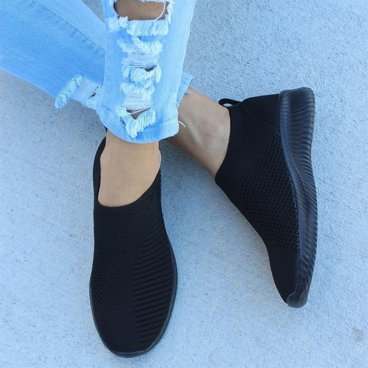 Comfortable women's slip-on sneakers, lightweight athleisure shoes for daily walking & casual style.
