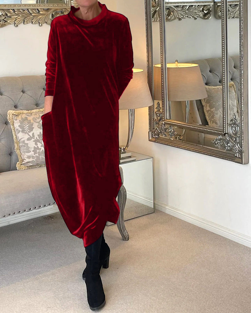 Smart casual A-line dress for women, offering an elegant look with handy deep pockets.