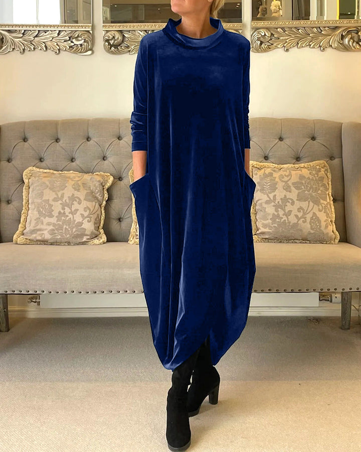 Everyday elegant A-line dress with pockets, a comfortable and stylish option for women.