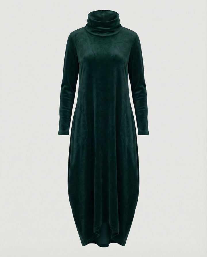Casual yet chic A-line dress with pockets, offering stylish comfort for everyday wear.