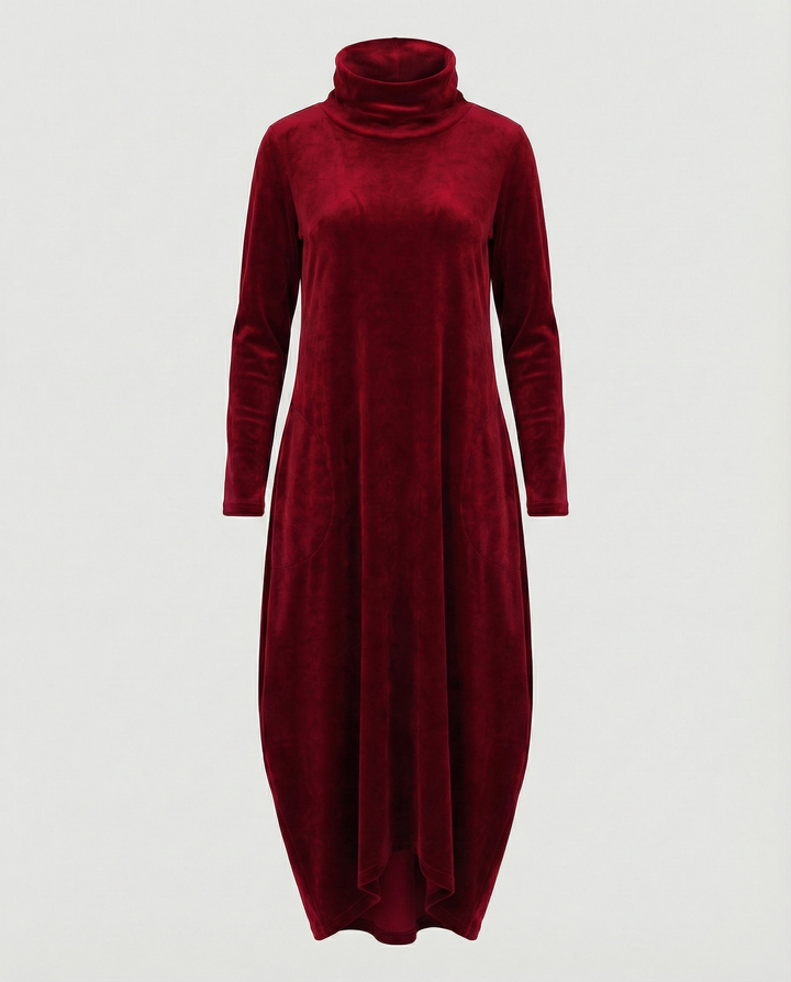 Flattering A-line women's dress featuring a comfortable fit and useful deep pockets.