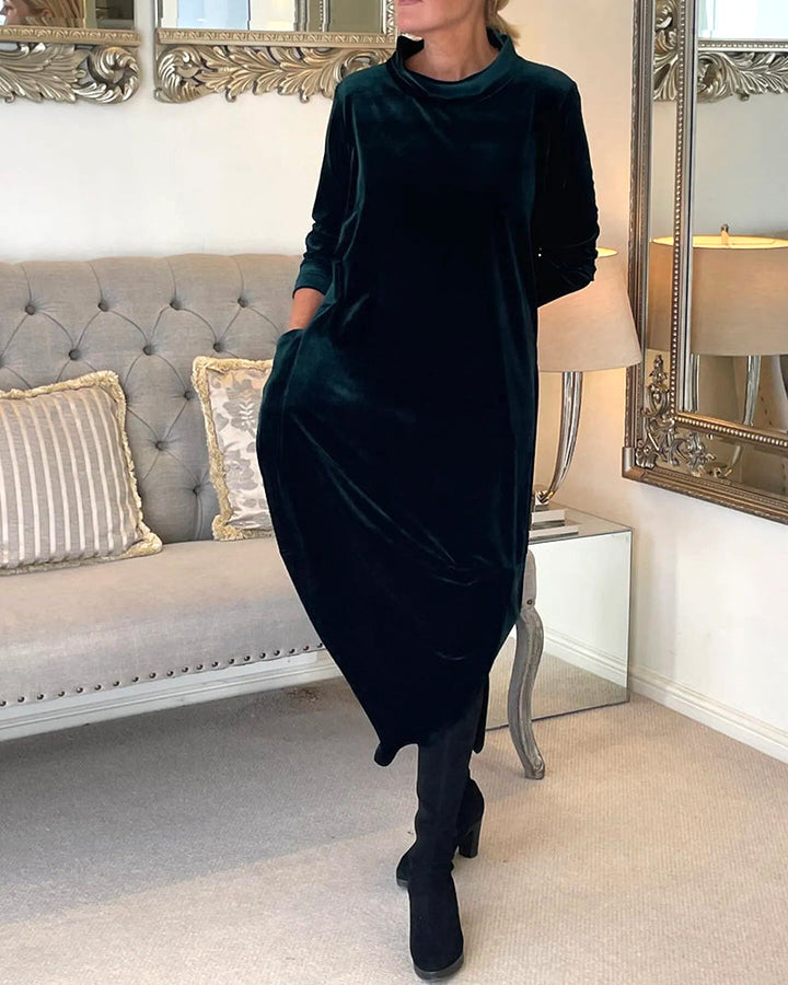 Stylish long sleeve A-line dress for women, perfect for both casual and elegant events.