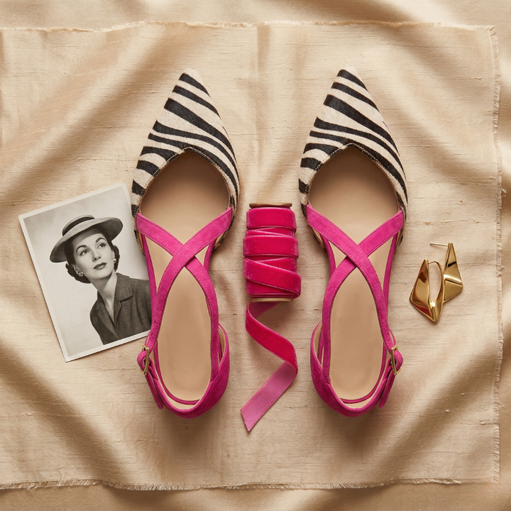 Elegant women's ballet flats with secure ankle straps, ideal for all-day comfort & sophisticated fashion.