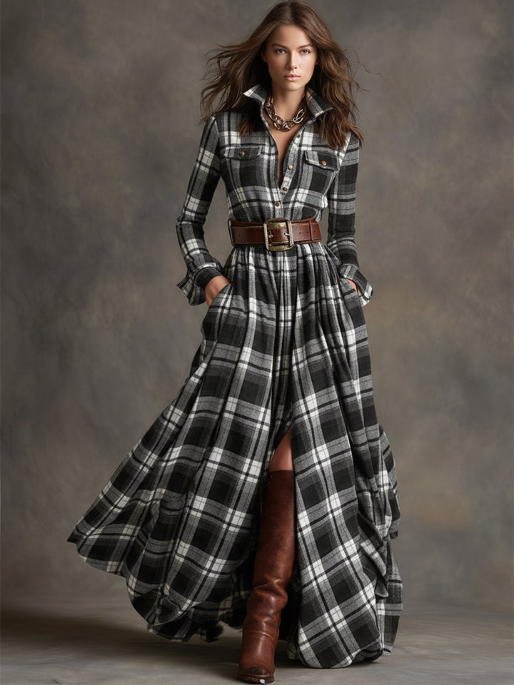 Casual chic women's midi shirt dress, belted and perfect for daily wear.
