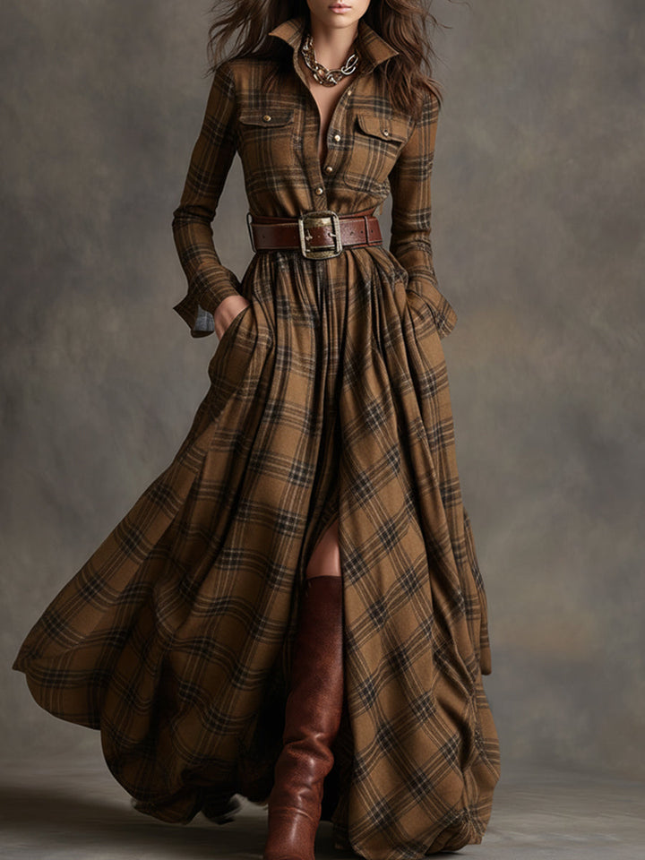 Stylish women's belted shirt dress, a comfortable and chic day dress.