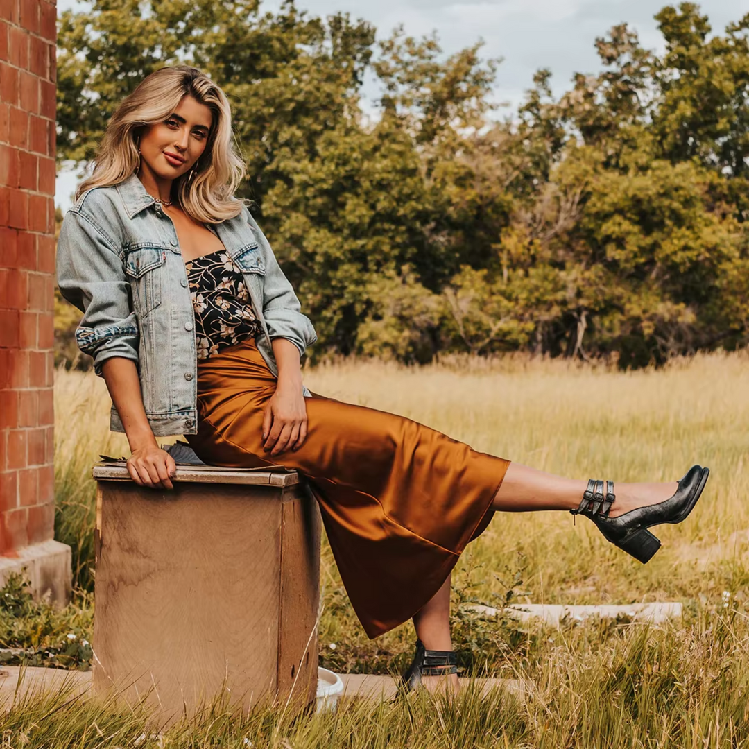 Trendy women's fashion boots: stable block heel, round toe, and chic buckle ankle strap. Womens footwear.