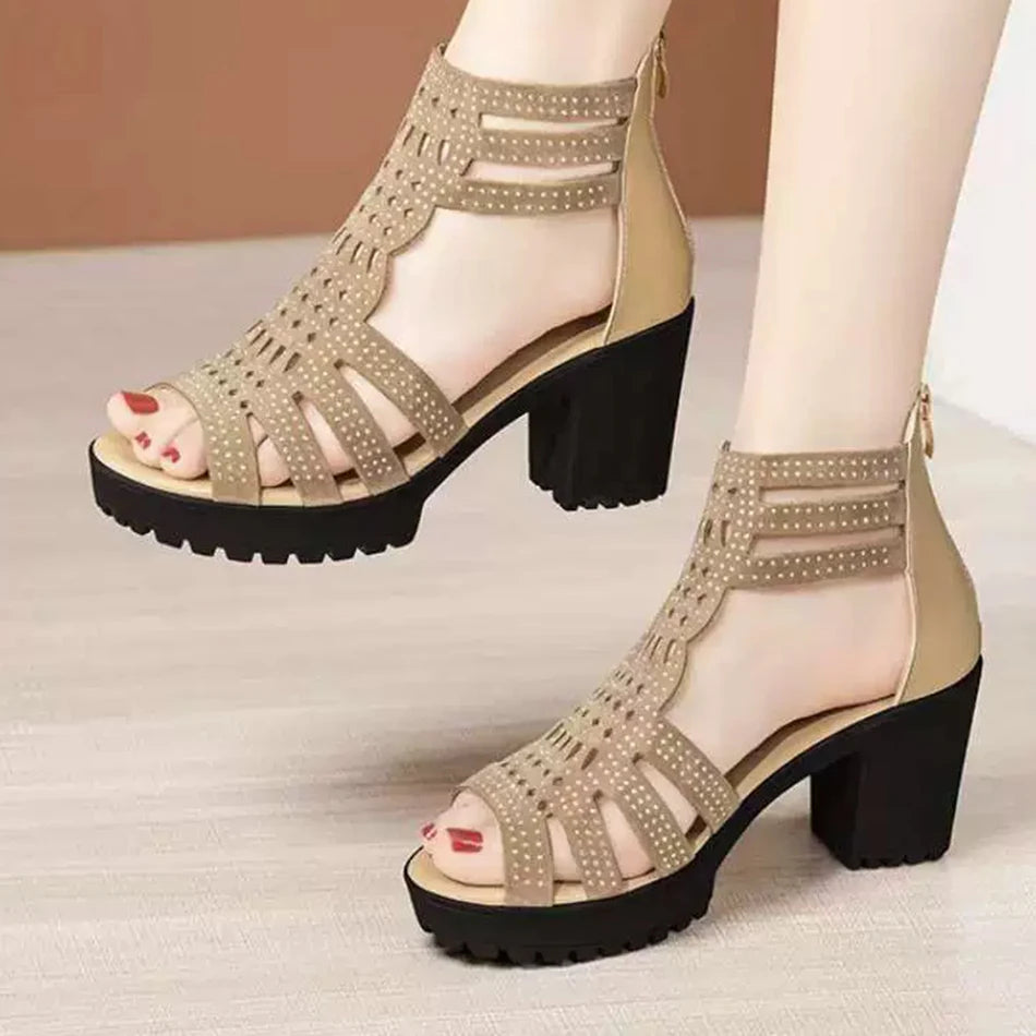 Stylish women's fashion heel sandals, designed for elegant comfort, ideal for formal and evening outfits.