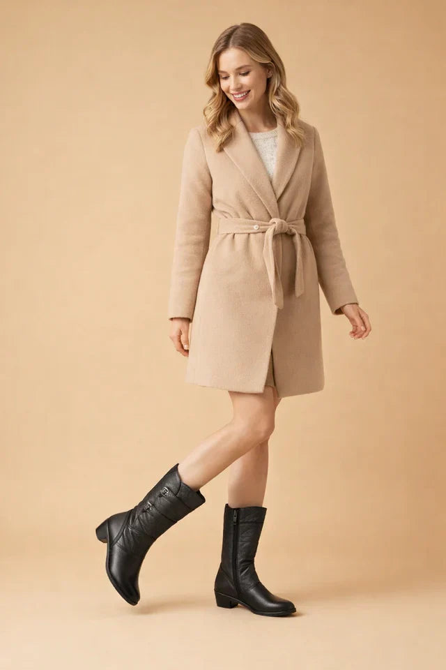 Women's Elegant Black Mid-Calf Boots - Stylish & Practical