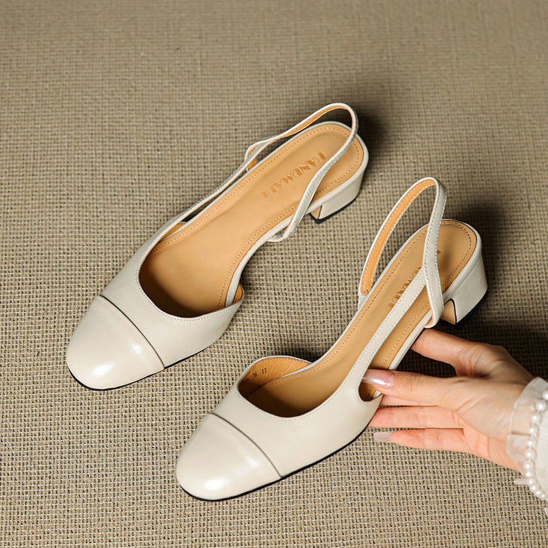 Dressy black slingback block heel pumps for women, perfect evening shoes for a chic look.
