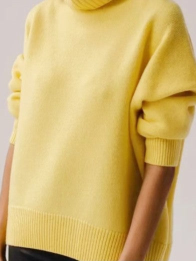 Soft black women's turtleneck sweater. Warm, comfortable, and chic long sleeve design for versatile daily wear.