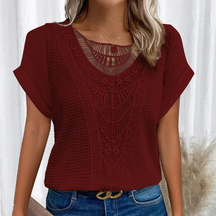 Comfortable women's elegant top. Boho chic Ibiza style with a flowy, relaxed fit for summer wear.