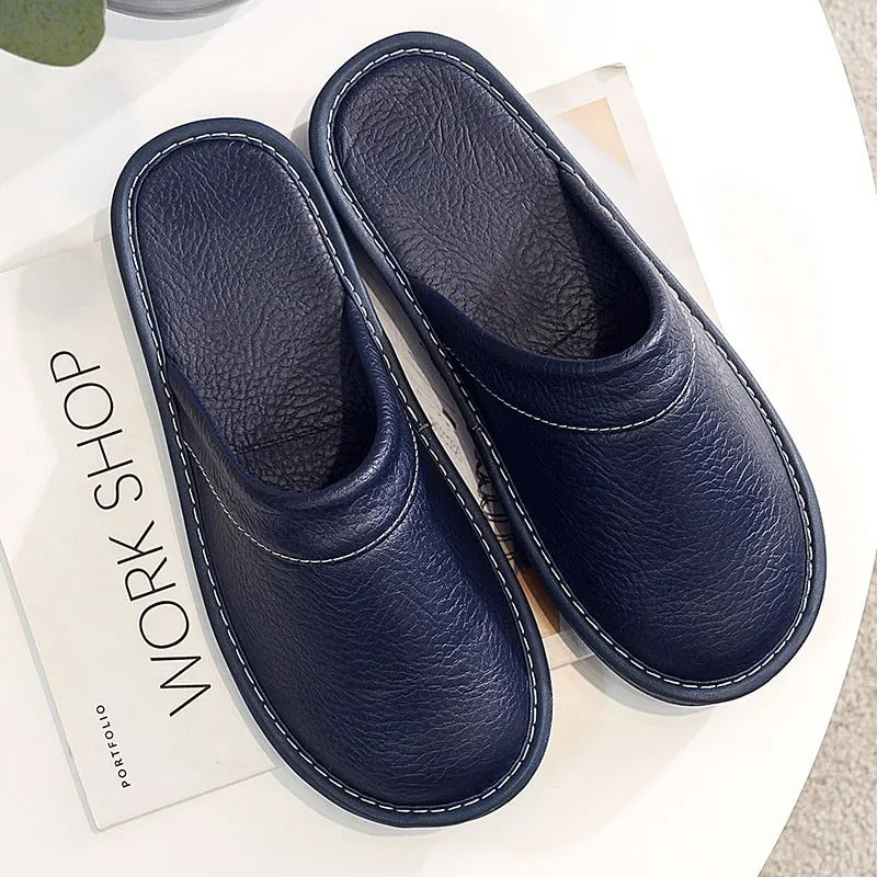 Elegant design of these womens leather slippers, ensuring comfort and style.