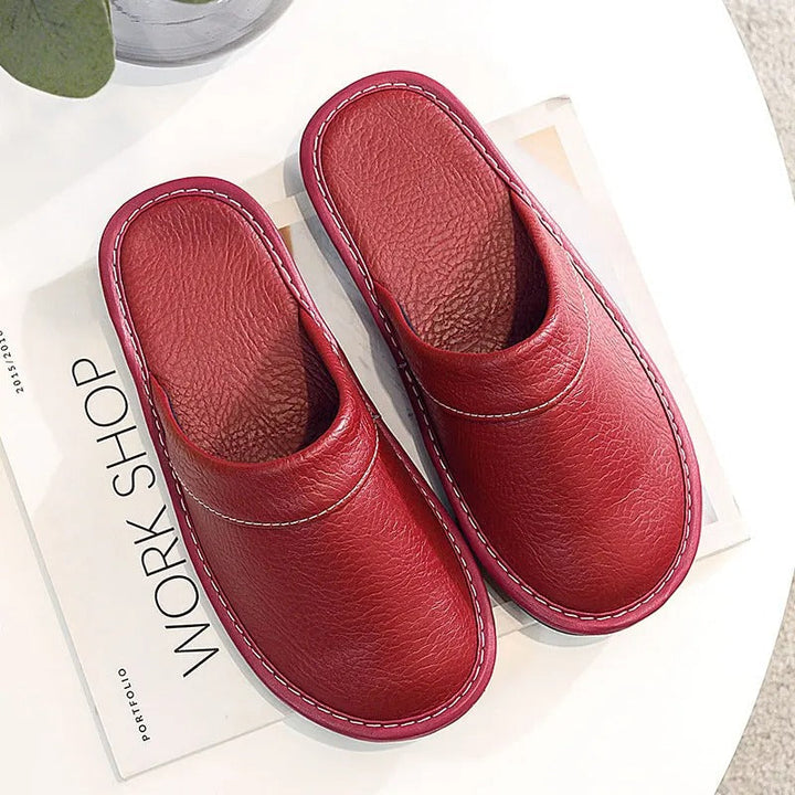 High-quality womens house slippers made from supple, comfortable leather.