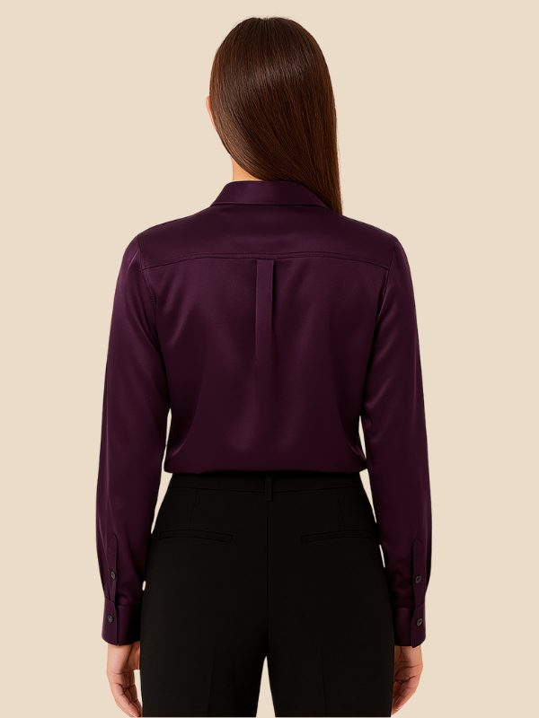 Women's long sleeve button-down shirt, pointed collar, perfect blend of formal & casual.