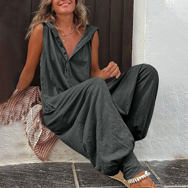 Women's elegant casual jumpsuit in a flattering style, perfect for versatile everyday fashion and comfortable wear.