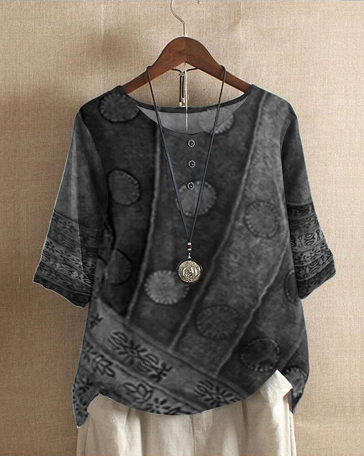 Women's elegant long-sleeve blouse. Chic, versatile top for casual, office, or everyday spring/summer wear.
