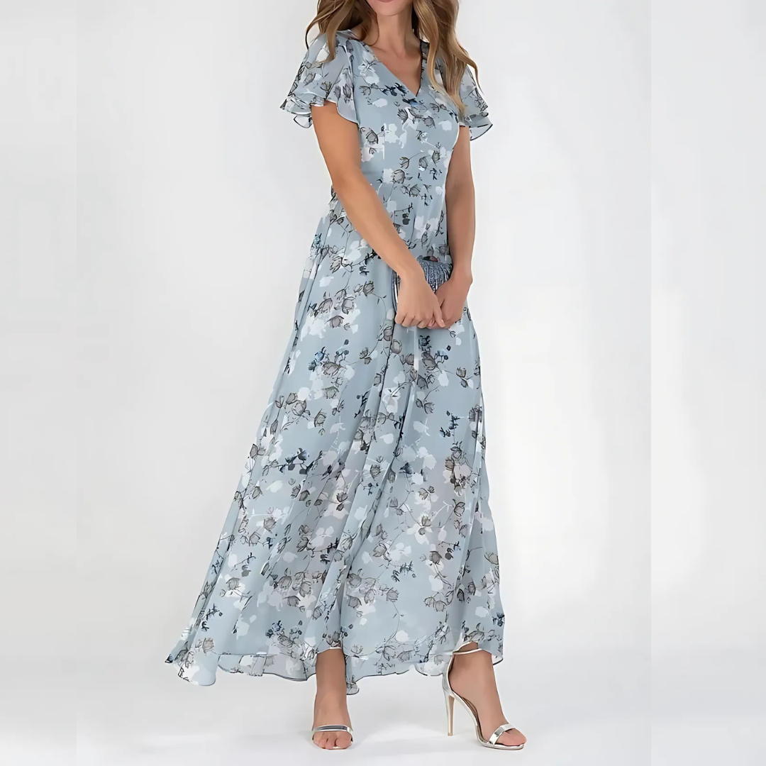 Chic women's daisy print sundress, perfect for summer casual outings, spring events, or elegant party wear.