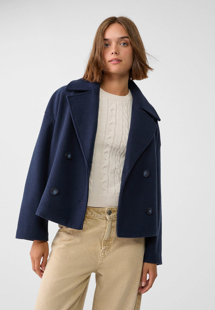 Elegant double-breasted fashion jacket for women's office wear