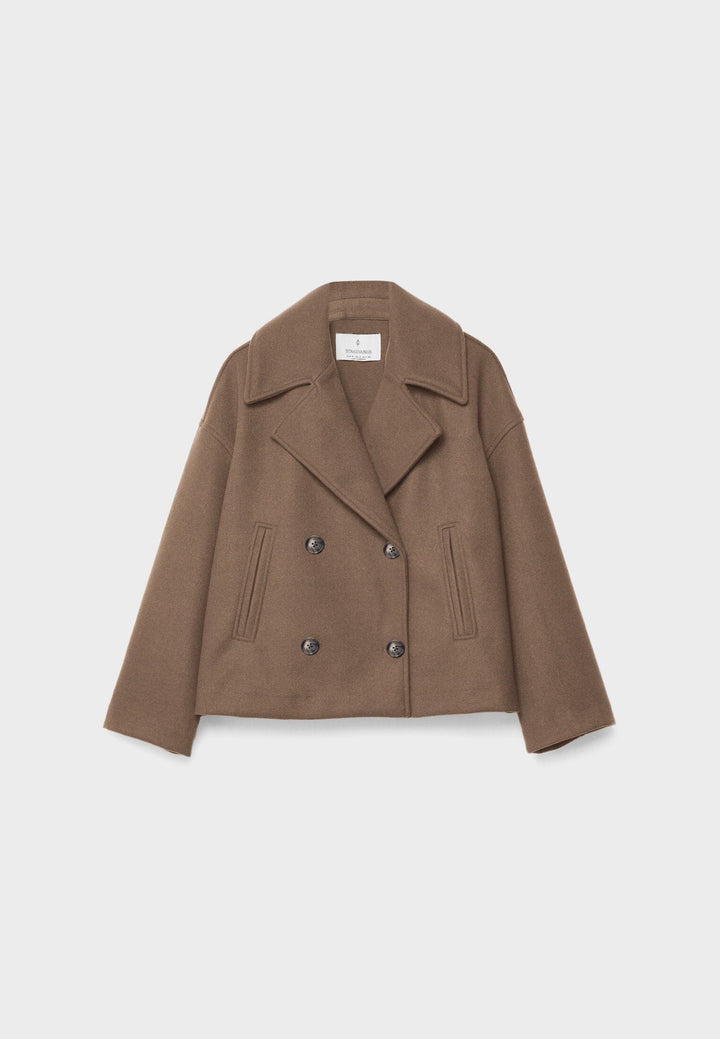 Women's casual summer jacket with a sophisticated double-breasted cut